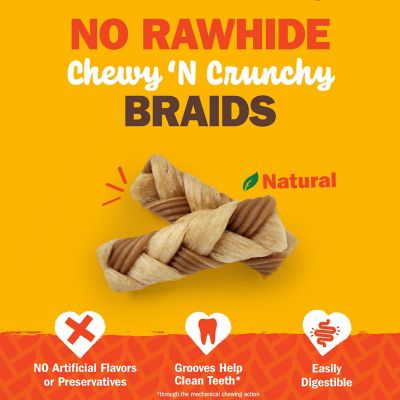 Image showing  Chewalicious Chewy 'N Crunchy Rawhide-Free Natural Braids Chicken (3 Count)