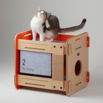 Image showing  Purr and Play Felt Kitty Bunk Bed and Scratch Post