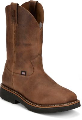 Justin Men's Homeland Ames 11 in. Work Boot, 11 D,Walnut Brown at