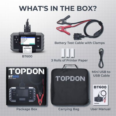 Image showing 9 th TOPDON 12V Battery & 12V/24V System Tester with Built-in Printer