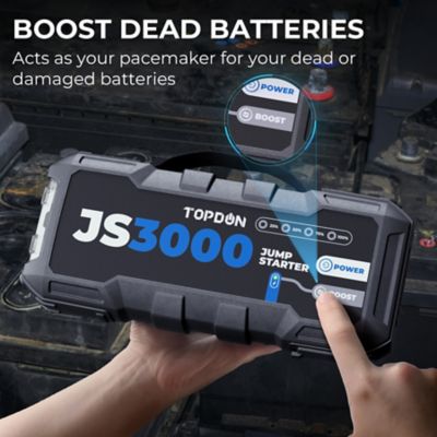 Image showing 5 th TOPDON 3000 Peak Amp Battery Jumpstarter, Power Bank, & Flashlight