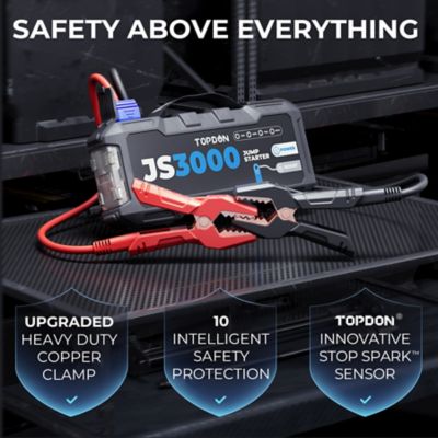 Image showing 6 th TOPDON 3000 Peak Amp Battery Jumpstarter, Power Bank, & Flashlight