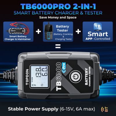 Image showing  2-in-1 6A Battery Charger & Battery Tester with App
