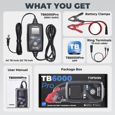 Image showing 7 th TOPDON 2-in-1 6A Battery Charger & Battery Tester with App