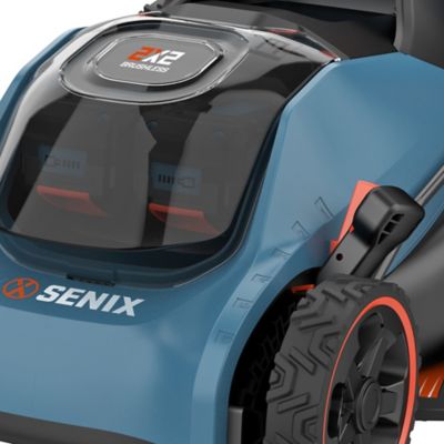 Image showing 7 th Senix 2 x 2 Lawn Mower 15 in. with 2 4.0Ah Batteries & 6A Dual Port Charger