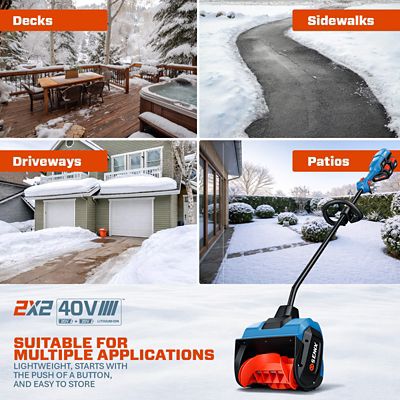 Image showing  40V x 2 13 in. Dual Battery Snow Shovel with Batteries & Charger