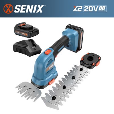 Senix 20V Grass Shear - 4 in. Shear & 8 in. Hedge with 2.0Ah Battery & Charger