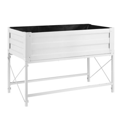 GroundWork Metal Raised Garden Bed, 46 x 24 in., White
