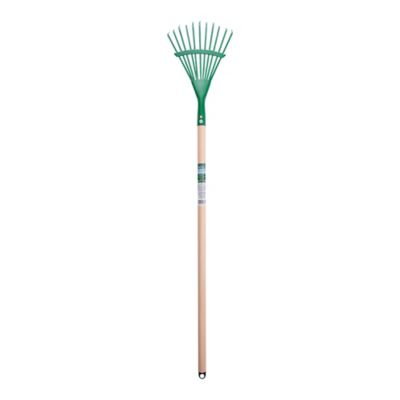 GroundWork 7.87 in. Metal Garden Shrub Rake, Green