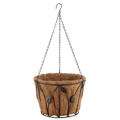 Image showing  Decorative Coco Metal Hanging Basket, 14 in.