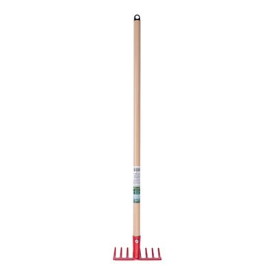 GroundWork 6 in. Metal Garden Bow Rake, Red