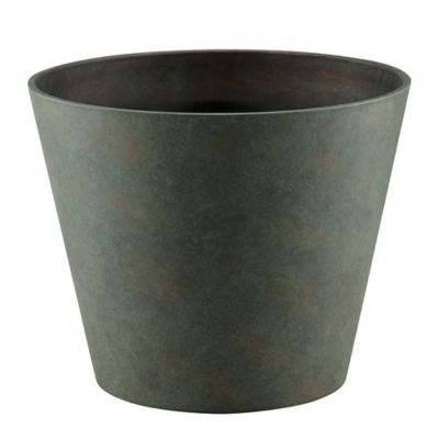 GroundWork Sylvie Plastic Planter, 12 in., Verdigris