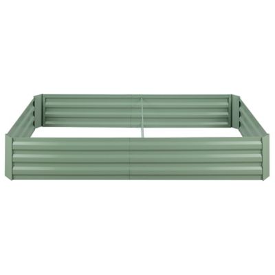 Image showing  6 x 3ft. Green Galvanized Steel Planter