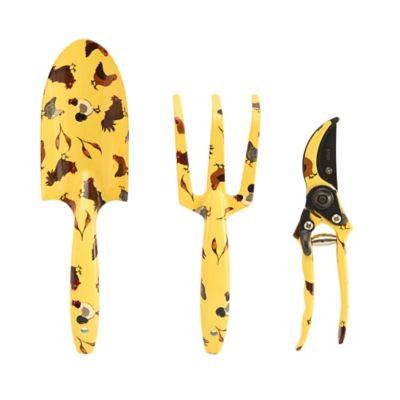Barn Star 3 pc. Chicken-Patterned Garden Tool Set