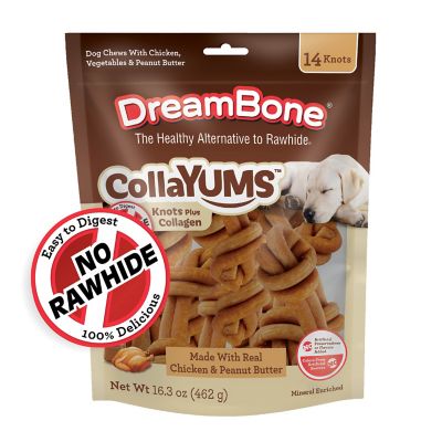 DreamBone CollaYums Knots Chicken & Peanut Butter Dog Chews, 14 ct.
