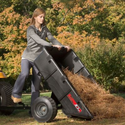 Image showing  10 cu. ft. Tow-Behind Poly Dump Cart with Compression-Molded Bed