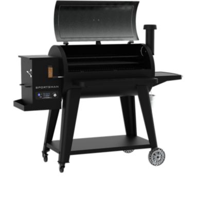 Image showing  1,610 sq. in. 1100 Sportsman Wood Pellet Grill and Smoker with Wi-Fi, Black