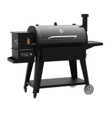 Image showing  1,610 sq. in. 1100 Sportsman Wood Pellet Grill and Smoker with Wi-Fi, Black