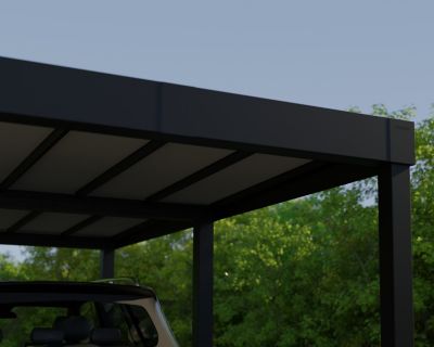 Image showing 6 th Canopia by Palram Oslo 20 ft. x 20 ft. Carport, Black/Gray