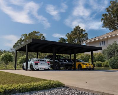 Image showing  Oslo 20 ft. x 30 ft. Carport, Black/Gray