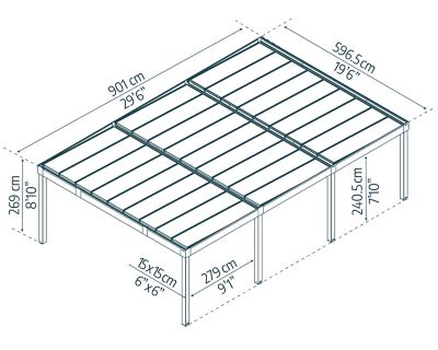 Image showing  Oslo 20 ft. x 30 ft. Carport, Black/Gray