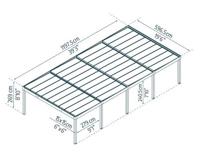 Image showing  Oslo 20 ft. x 40 ft. Carport, Black/Gray