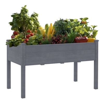 Image showing  47 x 23 x 30in. Gray Cedar Raised Garden Bed with Liner