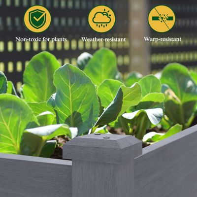 Image showing  47 x 23 x 30in. Gray Cedar Raised Garden Bed with Liner