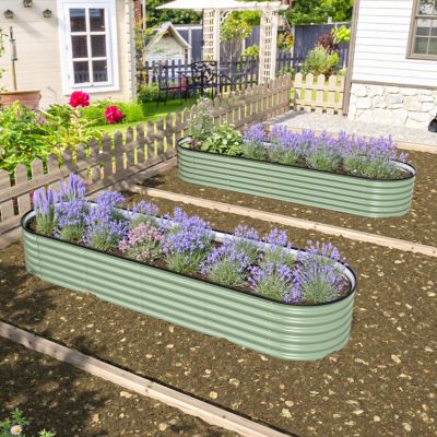 Veikous 9-in-1 Modular Galvanized Steel Raised Garden Bed Kit, PG0102-07B6