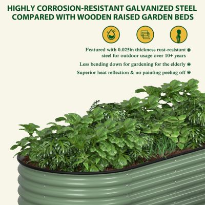 Image showing  9-in-1 Modular Galvanized Steel Raised Garden Bed Kit, PG0102-07B6