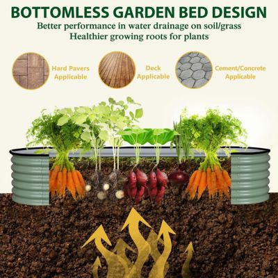 Image showing  9-in-1 Modular Galvanized Steel Raised Garden Bed Kit, PG0102-07B6