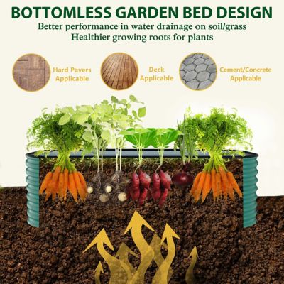 Image showing  6 x 3 x 2ft. Galvanized Steel Raised Garden Bed Planter Box for Outdoor, PG0102-13GR