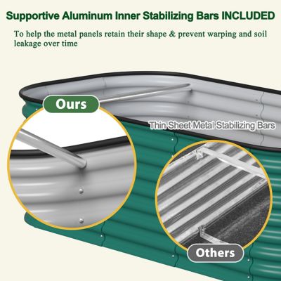 Image showing  6 x 3 x 2ft. Galvanized Steel Raised Garden Bed Planter Box for Outdoor, PG0102-13GR