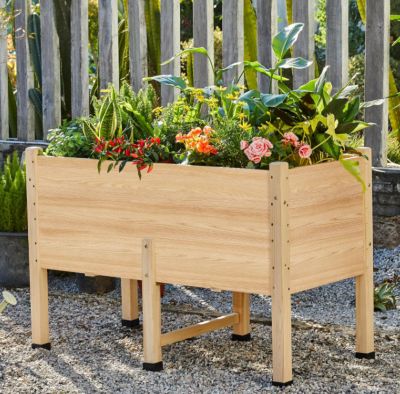 Veikous Raised Garden Bed Elevated Wood Planter Box Stand for Backyard, PG0102-LB