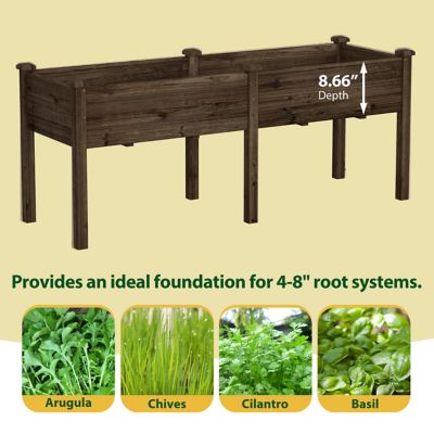 Image showing  Raised Garden Bed Elevated Wood Planter Box Stand for Patio, PG0102-LMRT