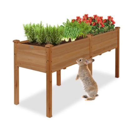 Veikous Raised Garden Bed Elevated Wood Planter Box Stand, PG0102-LHBN