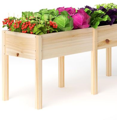 Veikous Raised Garden Bed Elevated Wood Planter Box Stand, PG0102-HLB