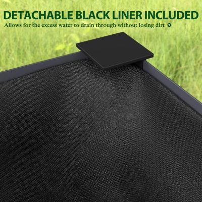 Image showing 9 th Veikous 48 x 24 x 32in. Gray Galvanized Steel Raised Garden Bed with Liner and Drainage Function