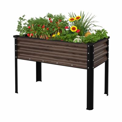 Veikous Galvanized Raised Garden Bed with Legs for Backyard, PG0102-MT3