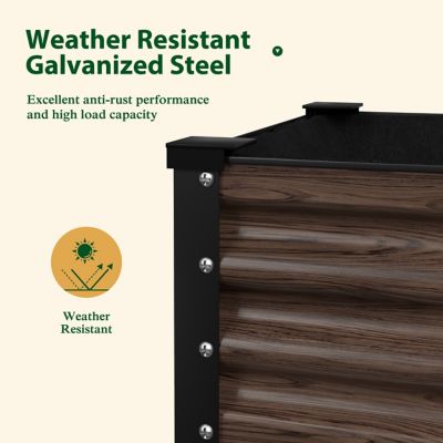 Image showing  Metal Raised Garden Bed with Wheels Elevated Planter Box for Patio, PG0102-SWM3