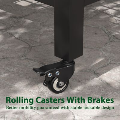 Image showing  Metal Raised Garden Bed with Wheels Elevated Planter Box for Patio, PG0102-SWM3