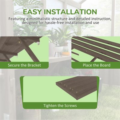 Image showing  90.67 in. Wood Floating Shelf Greenhouse Accessory for Plants Fits All 8 ft. Deep Greenhouse