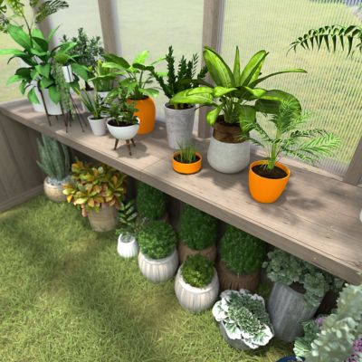 Image showing 5 th Veikous 90.67 in. Wood Floating Shelf Greenhouse Accessory for Plants Fits All 8 ft. Deep Greenhouse