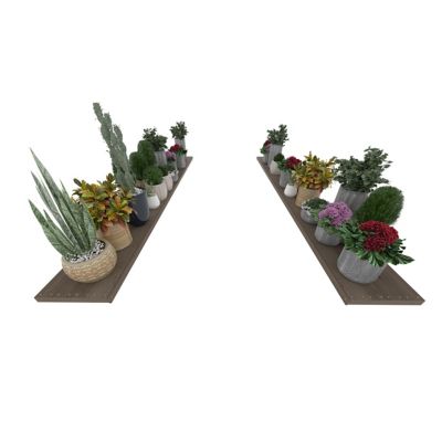 Image showing  113.9 in. Wood Floating Shelf Greenhouse Accessory for Plants Fits All 10 ft. Deep Greenhouse