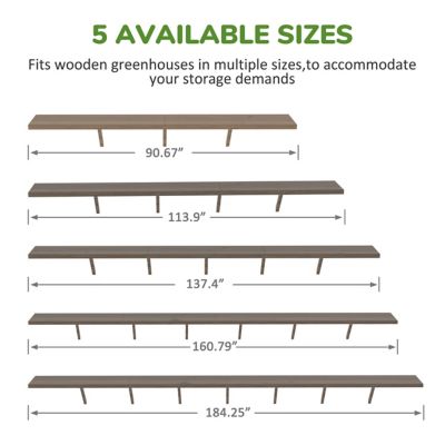 Image showing 8 th Veikous 113.9 in. Wood Floating Shelf Greenhouse Accessory for Plants Fits All 10 ft. Deep Greenhouse