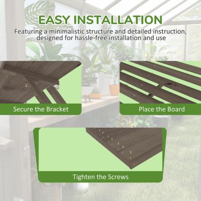 Image showing 5 th Veikous 184.25 in. Wood Floating Shelf Greenhouse Accessory for Plants Fits All 16 ft. Deep Greenhouse