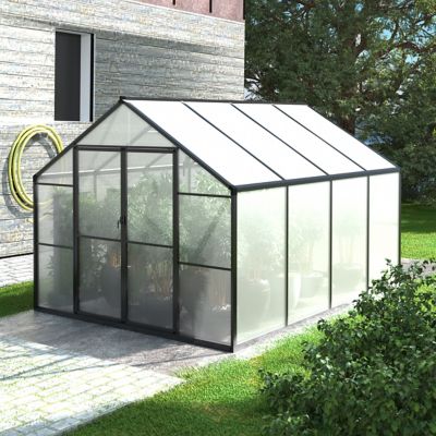 Veikous Polycarbonate Greenhouse for Outdoor Green House Kit with Adjustable Roof Vents
