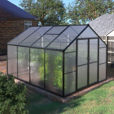 Image showing 5 th Veikous 8 x 8ft. Polycarbonate Walk-In Greenhouse for Outdoors with Adjustable Roof Vent