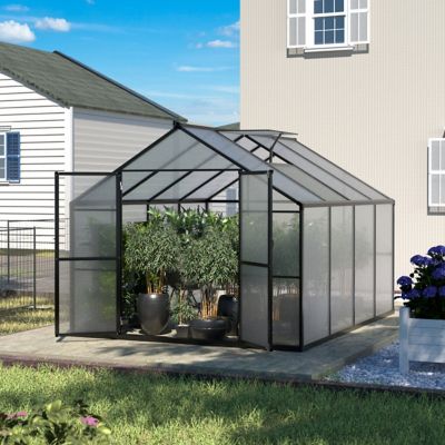 Image showing 9 th Veikous 8 x 8ft. Polycarbonate Walk-In Greenhouse for Outdoors with Adjustable Roof Vent