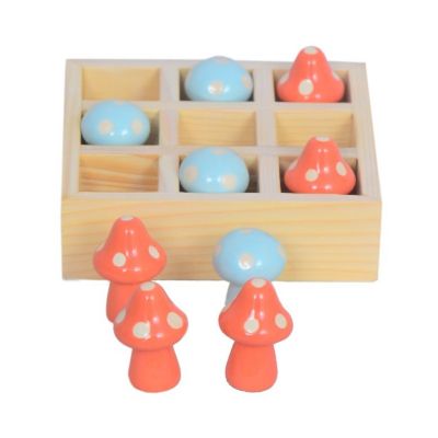Red Shed Ceramic Mushroom Tic Tac Toe Game Set